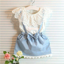 将图片加载到图库查看器,Toddler Kid Girl Ruffles Tops T-shirt Strap Dress Outfit Cute Clothes Set Perfect Gift Unique Design