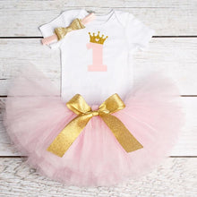 将图片加载到图库查看器,Baby First Birthday Outfits Tutu Tulle for 1 Year Party Fluffy Pink Communion Toddler Christening Gown Dresses For Girls