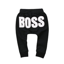 将图片加载到图库查看器,Modern Printed Baby Letter BOSS Pants Cotton Baby Pants / Casual Trousers for Boy and Girl Clothes