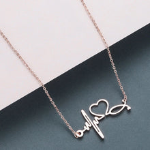 Load image into Gallery viewer, Todorova Stainless Steel Stethoscope Heartbeat Necklace Women Love Heart Necklaces & Pendants Medical Nurse Doctor Lover Gifts