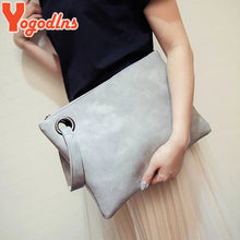 将图片加载到图库查看器,Yogodlns Fashion solid women's clutch bag leather women envelope bag clutch evening bag female Clutches Handbag free shipping