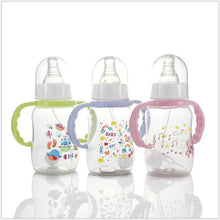 将图片加载到图库查看器,Unisex Baby 150/280ml Wide Mouth Soft Silicone Cover Straw Drinking Milk Bottle For Newborn Nursing Product With Handle