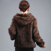 将图片加载到图库查看器,New mink fur coat women's long-sleeve top fashion all-match Mink knit jacket mink knitted fur coat Free shipping