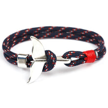 Load image into Gallery viewer, Fashion Whale Tail Bracelets For Men And Women Charm Survival Rope Chain Bracelet Male Wrap Metal Hooks