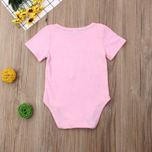 将图片加载到图库查看器,Newborn Baby Girls Cotton Romper Short Sleeve Print Letter Jumpsuit Clothes Outfit With Message For Girls