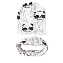 将图片加载到图库查看器,Modern Children Girls Cartoon Sheep Printing Cotton Hat and Scarf Animal Pattern Kids Caps Baby Beanie