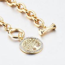 将图片加载到图库查看器,Modern New Fashion Elegant Chain Medalon Bracelet Amazing Luxury Classic Bracelet Women's Gold Bracelets Vintage Tree Of Life