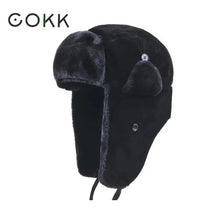 Load image into Gallery viewer, Bomber Hat Female Winter For Men Women Thick Warm Fur Velvet Cold Cap Male Snow Russian Ear Flap