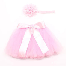 将图片加载到图库查看器,Luxury Modern Elegant Baby Girl Tulle Tutu Skirt and Flower Headband Set Newborn Dress With Big Bow And With Headband