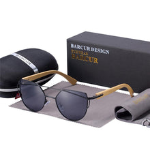 将图片加载到图库查看器,Bamboo High Quality Female Sunglasses Oversized Women Polarized Sunglasses With Natural Bamboo In Elegant and Luxury Cat eye Eyewear Luxury Style
