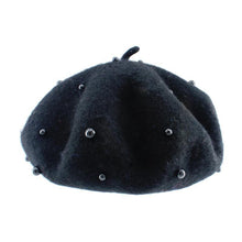 将图片加载到图库查看器,Modern Art Wool Baby Hat with Pearls Cat Candy Color Retro Baby Girl Cap Kids Beret Hats for Girls