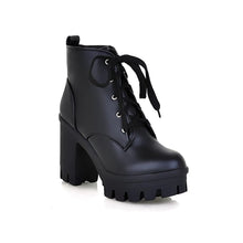 将图片加载到图库查看器,MORAZORA 2022 New Fashion sexy women's ankle boots lace up high heels Punk platform Women autumn winter snow boots ladies shoes