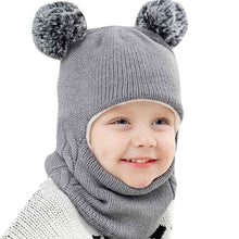 Load image into Gallery viewer, Modern New Kids Winter Hats Ears Girls Boys Children Warm Caps Scarf Set Baby Knitted Cute Cap For Winter For Boys and Girls