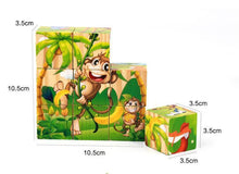 将图片加载到图库查看器,1Set Nine Blocks Six-sided 3D Wooden Cube Puzzle Toys For Children Kids Educational Toys Funny Games