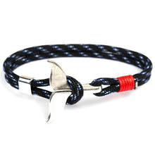 Load image into Gallery viewer, Fashion Whale Tail Bracelets For Men And Women Charm Survival Rope Chain Bracelet Male Wrap Metal Hooks
