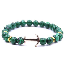 将图片加载到图库查看器,Modern Color Natural Stone Amazing Anchor Elegant Bracelet Nice Arrow White Black Onyx Lava Beads Luxury Bracelets For Women And Men Jewelry