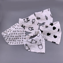 Load image into Gallery viewer, Modern 5PCS/Pack Cotton Baby Bibs 4 Lyers Girls Boys Triangle Feeding Burp Cloth Collar Scarf For Feeding