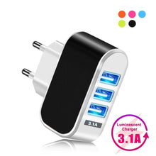 Load image into Gallery viewer, 3 Ports USB Charger 5V 2A USB Wall Power Adapter EU Charger Quick Charging Ideal Phone Charger