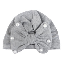 Load image into Gallery viewer, Modern Baby Hats Cute Rabbit Bow Knot with Pearls Baby Girl Hat with Pearls for Kids In Diamond Luxury Style