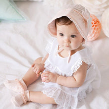 Load image into Gallery viewer, Cute Princess Baby Hat With Bow Solid Color Lace Hollow for Baby Girl Cap Toddler Kids Beach Bucket Hats In Retro Design