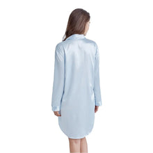 Load image into Gallery viewer, Tony&Candice Women's Nightshirt Satin Silk Sleepwear Sexy Female Nightgown Home Dress Solid Nightwear For Women Sleep Lounge