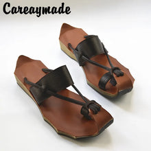 Load image into Gallery viewer, Careaymade-New Genuine Leather pure handmade Zen Art retro Slipper ,the retro art mori girl shoes,Women's Slipper,4 colors