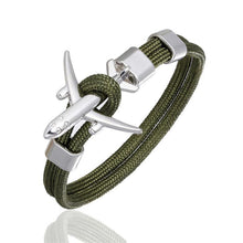 将图片加载到图库查看器,Luxury Plane Bracelets For Men and Women Charm Survival Rope Chain Paracord Bracelet Metal Airplane Hooks Summer Style