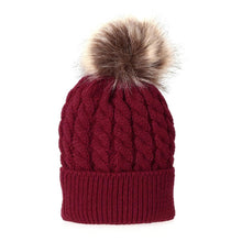 将图片加载到图库查看器,Fashion Parent-child Caps Cute Infant Baby Pom Pom Cap Winter Double Fur Ball Hat Baby Mom Warm Knitted Hat