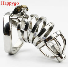 Load image into Gallery viewer, Happygo Stainless Steel Stealth Lock Male Chastity Device with Urethral Catheter,Cock Cage,Penis Ring,A276-1