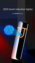 将图片加载到图库查看器,Luxury Modern USB Charging Electronic Lighter Windproof Slim Man Colorful Cigarette Lighter WIth Touch Sensor And Dragon Gravure Excellent for Gift