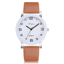 将图片加载到图库查看器,Woman's Watch Fashion Simple White Quartz Wristwatches Sport Leather Band Casual Ladies Watches For Women and Girls