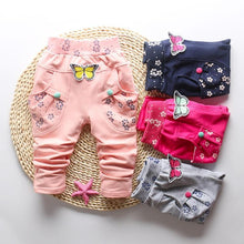 将图片加载到图库查看器,New Spring 100% cotton High-quality Cute Butterfly Embroidery Pattern Baby Girls Pants For 0-3 year Baby Girl