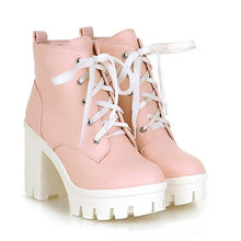 将图片加载到图库查看器,MORAZORA 2022 New Fashion sexy women's ankle boots lace up high heels Punk platform Women autumn winter snow boots ladies shoes