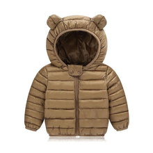 将图片加载到图库查看器,Winter Padded Jacket For Baby Boys Girls Kids Warm Outerwear Coat For Baby Jacket Newborn Clothes With Bear Ears Design