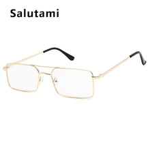 Load image into Gallery viewer, Luxury Famous Retro Modern Square Unisex Men and Women‘s Sunglasses With Alloy Metal Small Frame With Clear Double Bridge Men's Sunglasses