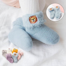 Load image into Gallery viewer, Winter Luxury Cozy Baby 3D Cartoon Embroidery Warm Thick Newborn Socks For Baby Girls and Boys In Elegant Comfortable Fashion Design