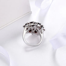 Load image into Gallery viewer, Silver Garnet Ring 925 Jewelry Gemstone 7.54ct Natural Black Garnet Rings for Women's Fine Jewelry Classic Design Christmas Gift