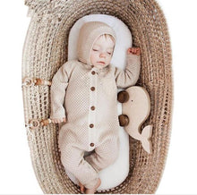 将图片加载到图库查看器,Handmade Girls Romper Knitted Newborn Baby Clothes Romper With Hat Infant Toddler Jumpsuit For Boys And Girls Warm Jumpsuit For Winter