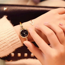 Load image into Gallery viewer, Small Gold Bangle Bracelet Luxury Watches Stainless Steel Retro Ladies Quartz Wristwatches Fashion Casual Women Dress Watch For Women and Girls