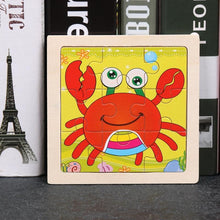 Load image into Gallery viewer, 10pcs Of Wood Puzzle Baby Young Children Early Lessons Learned Intelligence Cartoon Animal Puzzle Wooden Toys Education Puzzles