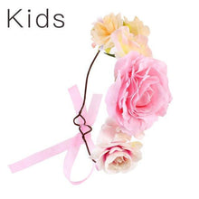 将图片加载到图库查看器,Luxury Handamde Mommy and Baby Flower Headband Large Flower Crown Mother Kids Flowers Headwear For Celebration