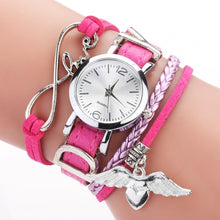 Load image into Gallery viewer, Watches For Women Luxury Silver Heart Pendant Leather Belt Quartz Clock Ladies Wrist Watch For Women and Girls