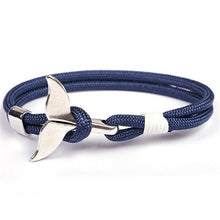Load image into Gallery viewer, Fashion Whale Tail Bracelets For Men And Women Charm Survival Rope Chain Bracelet Male Wrap Metal Hooks