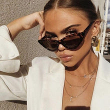 Load image into Gallery viewer, Elegant Cute Retro Cat Eye Sunglasses For Women With Small Black White Triangle Vintage Ladies Sunglasses and UV400 Protection
