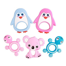 Load image into Gallery viewer, Baby Silicone Teethers BPA Free Teething Toy Animal Dog Koala Owl Elephant Baby Ring Teether Silicone Beads For Kids and Baby