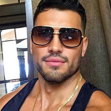 Load image into Gallery viewer, Classic Brand Luxury Square Gold Metal Frame Woman and Man Unisex Top Oversized Bog Frame Elegant Sunglasses For Summer Designer