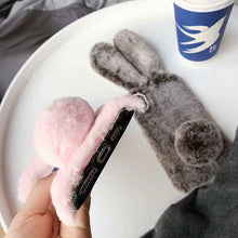 Load image into Gallery viewer, Cute Stuffed Plush Fluffy Case For iPhone 13 12 11 Pro XS Max X XR 12Mini Rabbit Ears Furry fluffy Fur Plush Warm Cover for iPhone 6 6S 7 8 Plus Phone Case