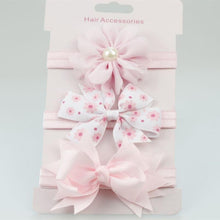将图片加载到图库查看器,Luxury Modern Handamde 3PCS Set Elastic Flower Headbands for Baby Girls Hair Accessories Baby Girls Bows Nylon Bow For Girls