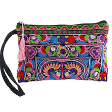将图片加载到图库查看器,BOHO Women's bags Embroidery canvas wallet clutch purse for women Wristlets bag Retro Cell phone bags