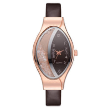 Load image into Gallery viewer, Women Fashion Luxury Watch Leather Strap Women Bracelet Clock Ellipse Rhinestone PU Sport Quartz Watch Wrist Watches For Women and Girls
